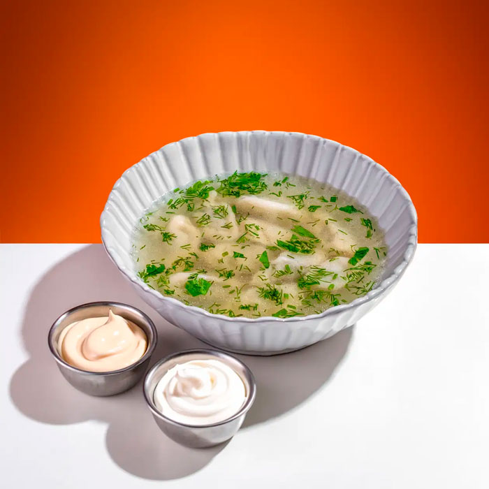 Фото Пельмени домашние ручной лепки с бульоном